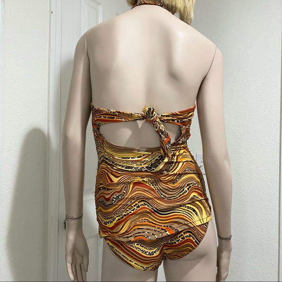 BIKINI BAY BB1010 1-pc Bandeau Swimsuit Leopard Multicolor Size 10 NWT - Picture 5 of 16